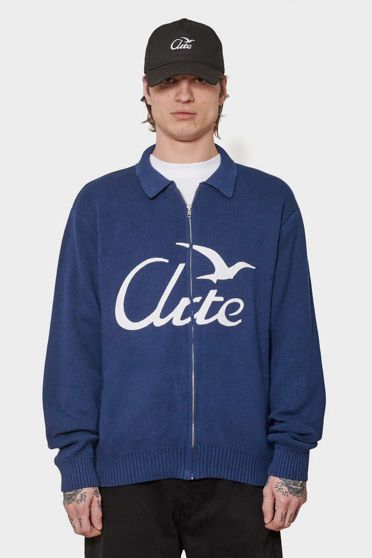 men#@Кардиган BIRD LOGO KNIT темно-синій