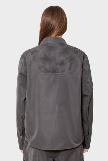 women#@Сорочка LASER CUT SHIRT сіра