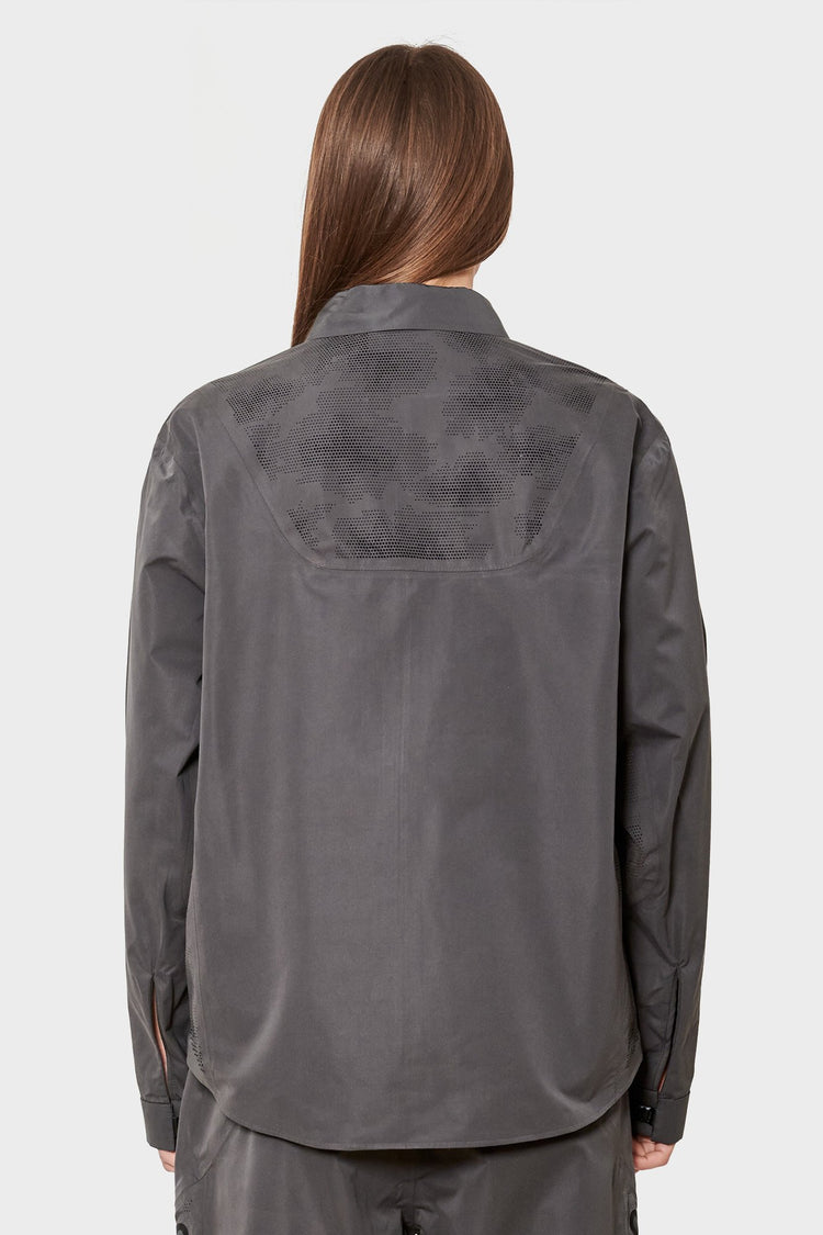 women#@Сорочка LASER CUT SHIRT сіра