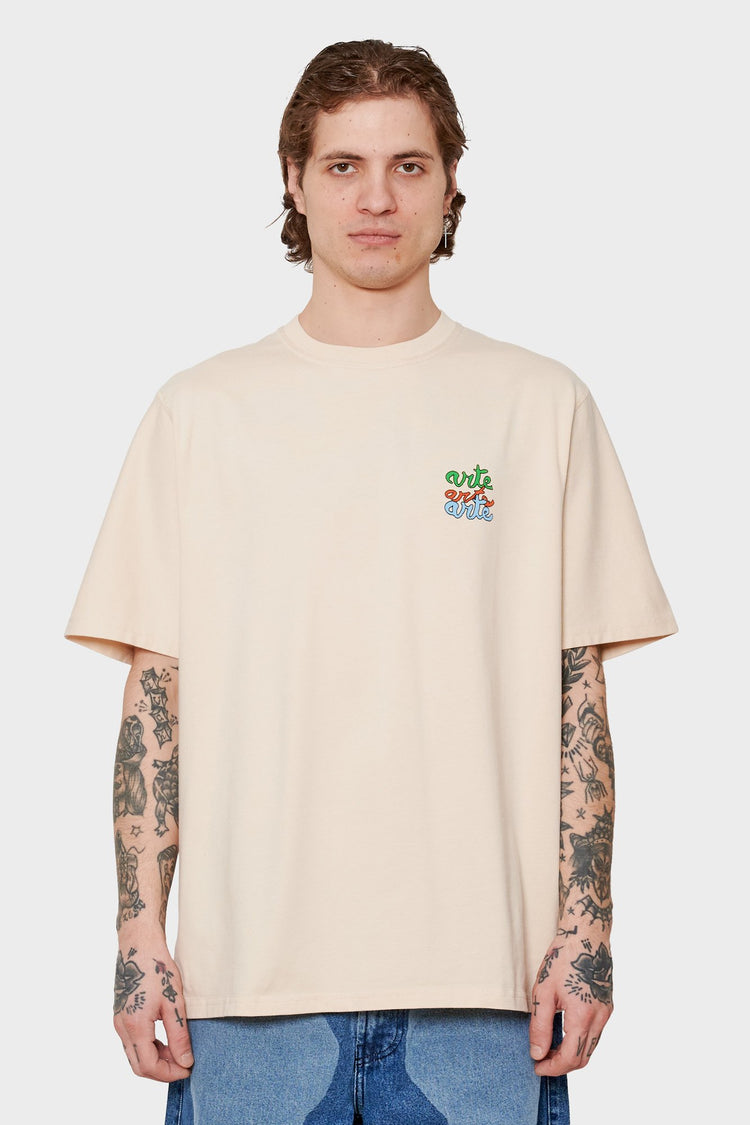 men#@Футболка MULTI LOGO бежева