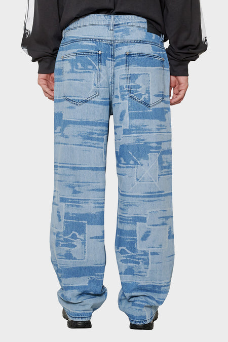 men#@Джинси LASER PRINTED PANT блакитні