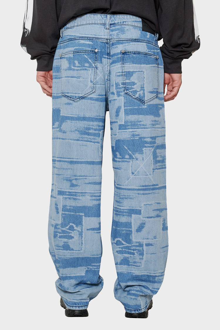 men#@Джинси LASER PRINTED PANT блакитні