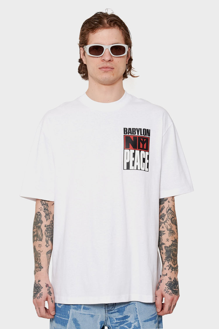 men#@Футболка NO PEACE OR FREEDOM біла