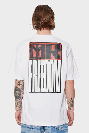 men#@Футболка NO PEACE OR FREEDOM біла