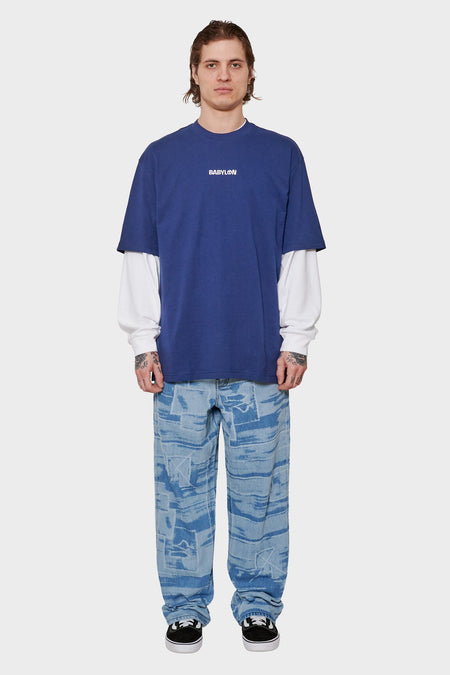 men#@Футболка WHITE LOGO темно-синя