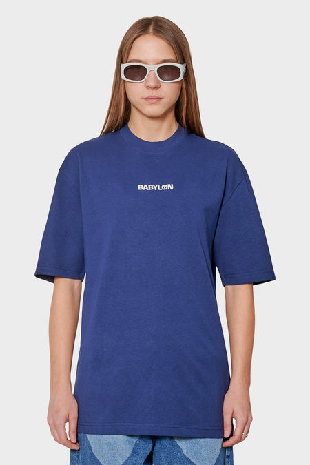 women#@Футболка WHITE LOGO темно-синя