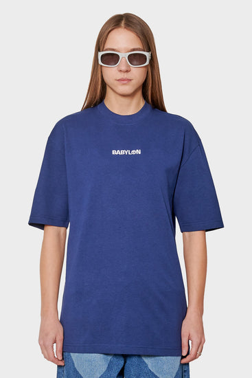 women#@Футболка WHITE LOGO темно-синя