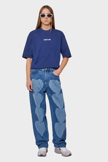 women#@Футболка WHITE LOGO темно-синя