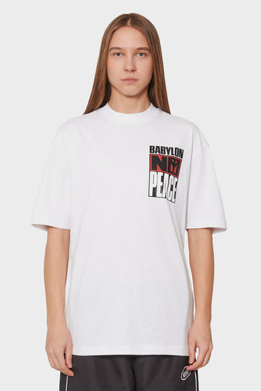 women#@Футболка NO PEACE OR FREEDOM біла