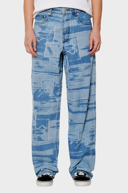 women#@Джинси LASER PRINTED PANT блакитні