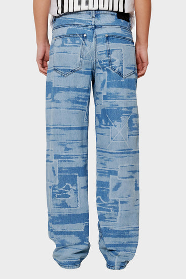 women#@Джинси LASER PRINTED PANT блакитні