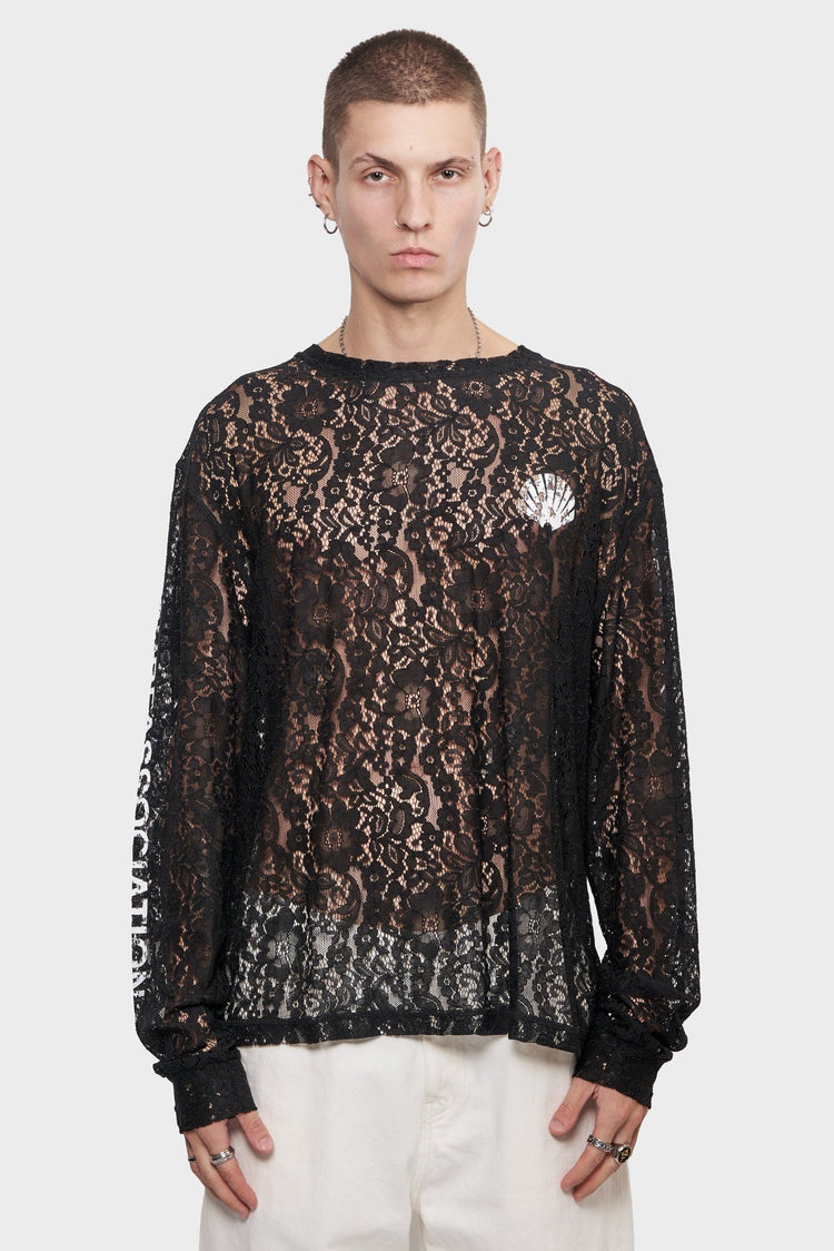 men#@Лонгслів LACE LOGO чорний