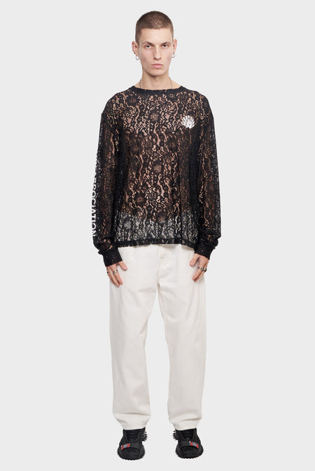 men#@Лонгслів LACE LOGO чорний