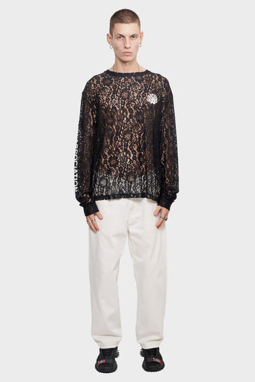 men#@Лонгслів LACE LOGO чорний