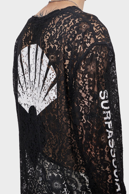 Лонгслів LACE LOGO чорний