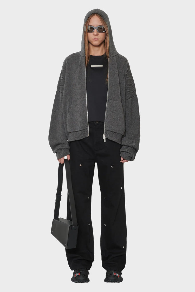 women#@Зіп-худі LAMPI KNIT темно-сірий