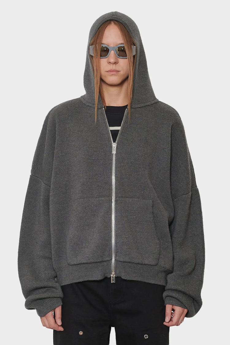 women#@Зіп-худі LAMPI KNIT темно-сірий