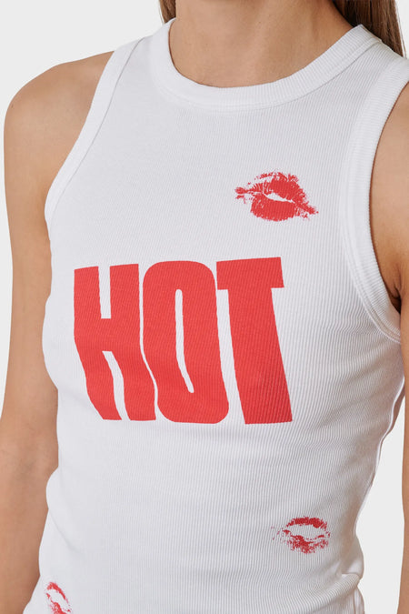 Майка KISS ME I'M HOT біла