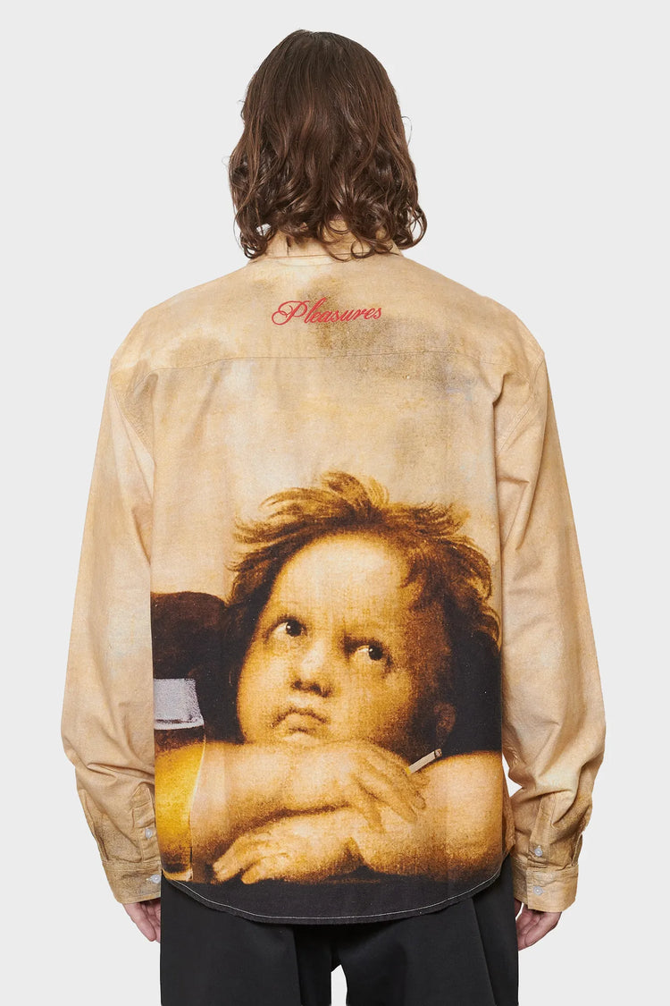 men#@Сорочка CHERUB BUTTON UP бежева