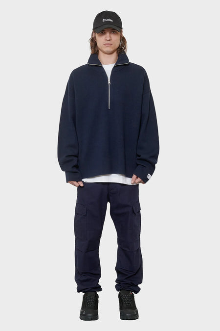 men#@Светр MILANO HALF ZIP темно-синій