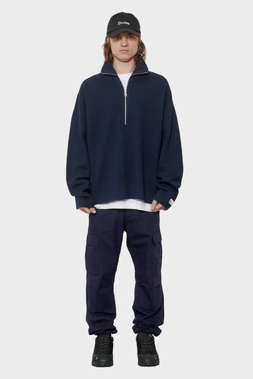 men#@Светр MILANO HALF ZIP темно-синій