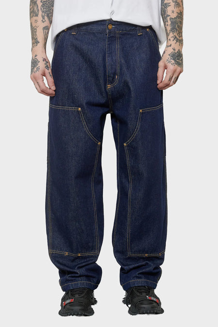 men#@Джинси NASH DOUBLE KNEE темно-сині