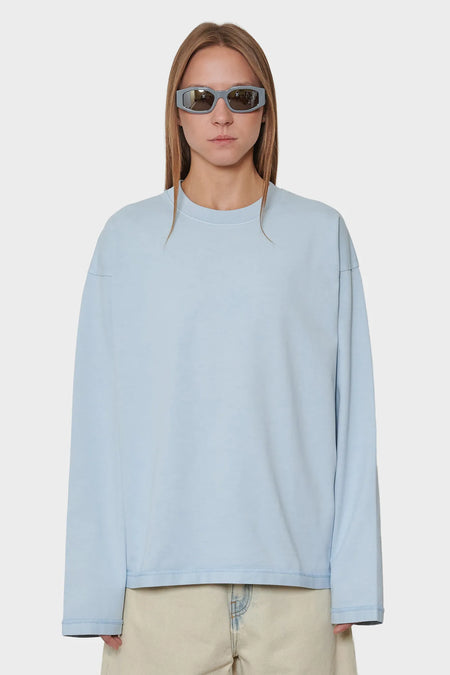 women#@Лонгслів LOGO LINE блакитний