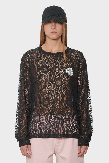 women#@Лонгслів LACE LOGO чорний