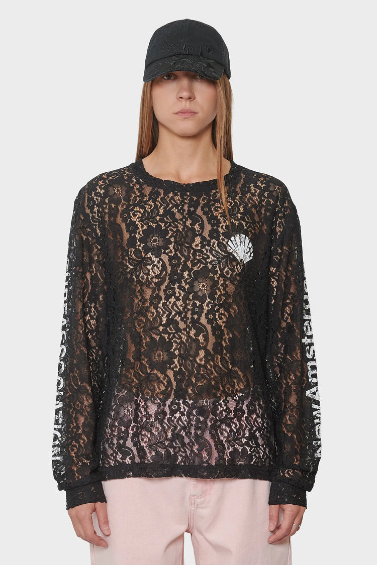 women#@Лонгслів LACE LOGO чорний