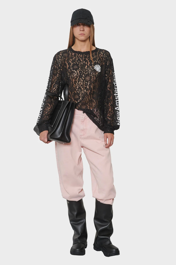 women#@Лонгслів LACE LOGO чорний