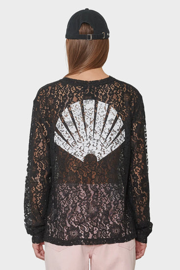 women#@Лонгслів LACE LOGO чорний