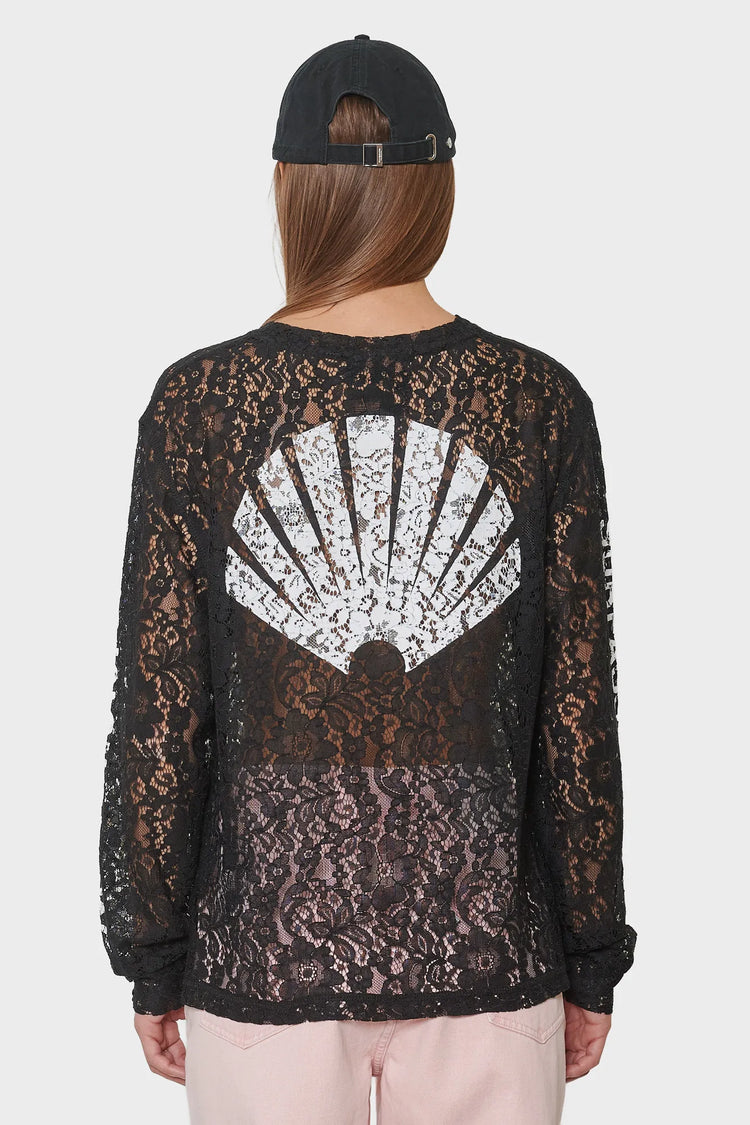 women#@Лонгслів LACE LOGO чорний