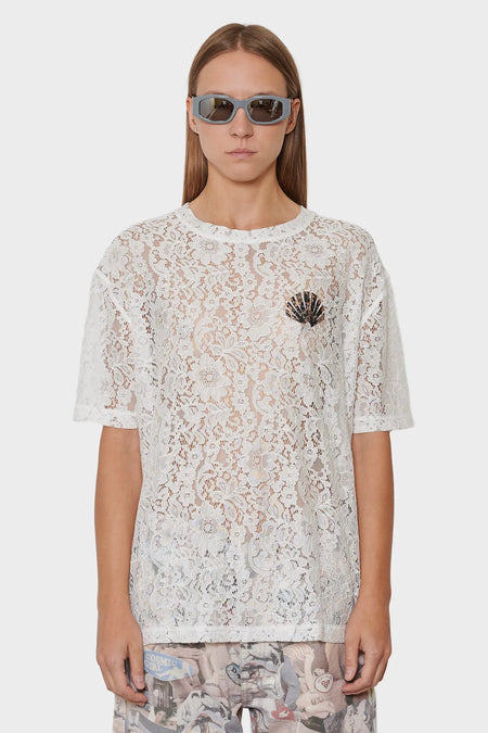 women#@Футболка LACE LOGO біла