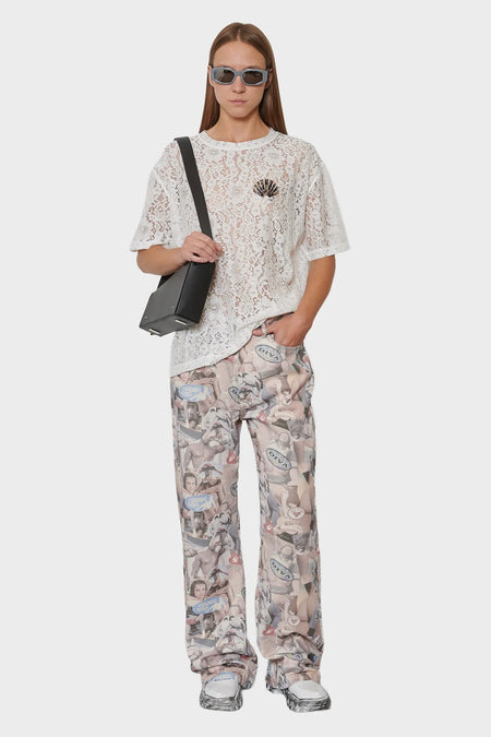 women#@Футболка LACE LOGO біла