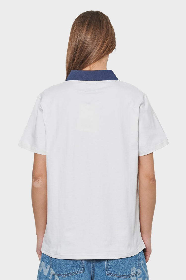 women#@Футболка LOGO COLLAR біла