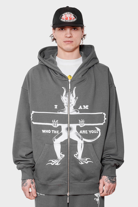 men#@Худі WHO THE DEVIL? темно-сірий, купити онлайн в магазині.