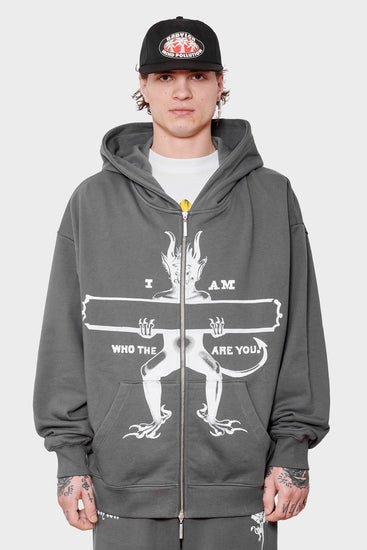 men#@Худі WHO THE DEVIL? темно-сірий, купити онлайн в магазині.
