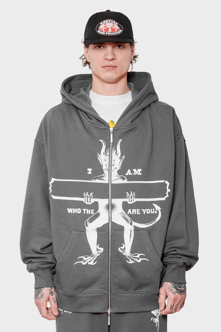 men#@Худі WHO THE DEVIL? темно-сірий, купити онлайн в магазині.