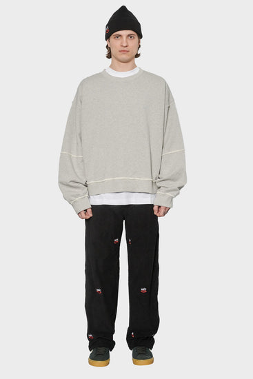 men#@Світшот PANELLED CREW NECK сірий