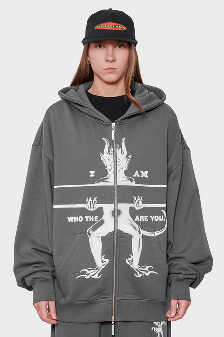 women#@Худі WHO THE DEVIL? темно-сірий, купити онлайн в магазині.