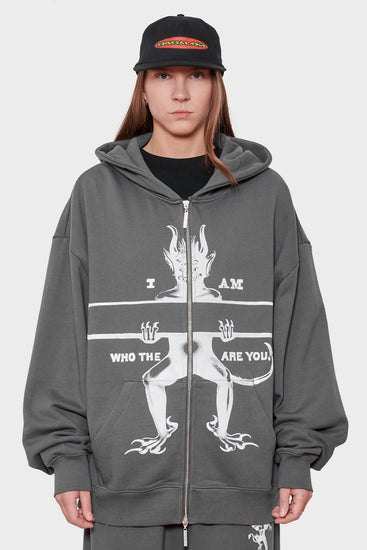 women#@Худі WHO THE DEVIL? темно-сірий, купити онлайн в магазині.