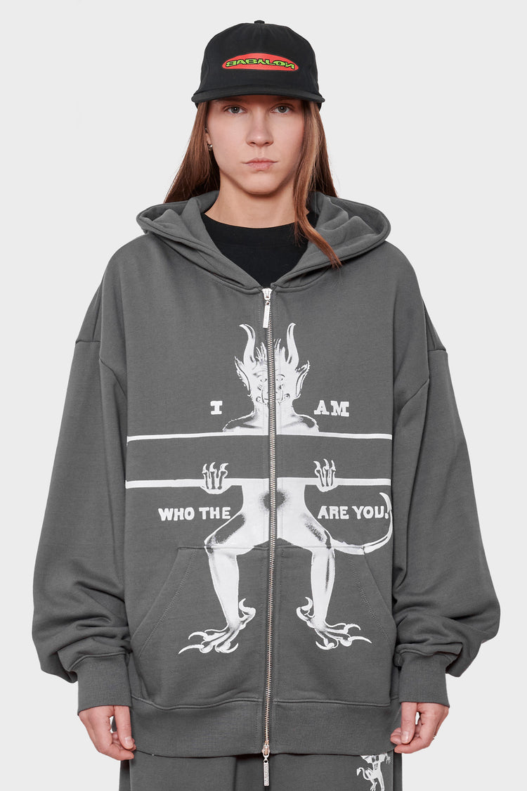 women#@Худі WHO THE DEVIL? темно-сірий, купити онлайн в магазині.