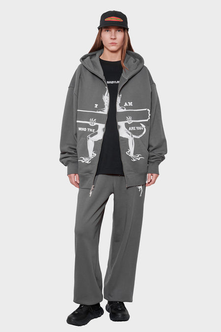 women#@Худі WHO THE DEVIL? темно-сірий, купити онлайн в магазині.