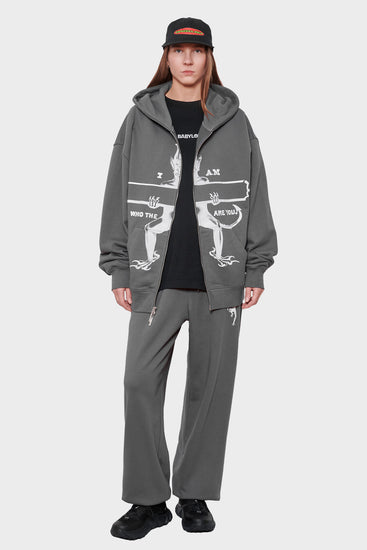 women#@Худі WHO THE DEVIL? темно-сірий, купити онлайн в магазині.