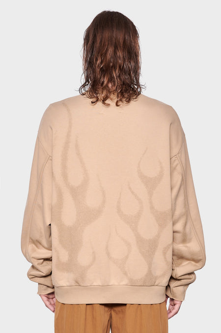 Світшот CUT OFF CREW FLAMES SPRAY пісочний, купити онлайн в магазині.