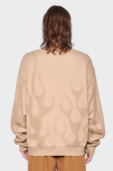 Світшот CUT OFF CREW FLAMES SPRAY пісочний, купити онлайн в магазині.