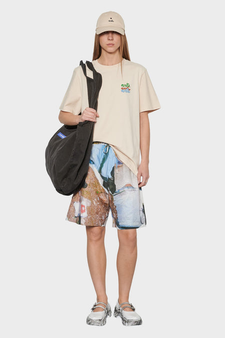 women#@Футболка MULTI LOGO бежева