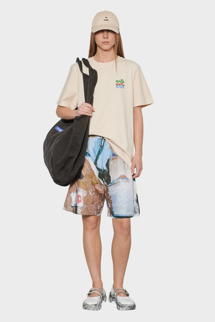 women#@Футболка MULTI LOGO бежева