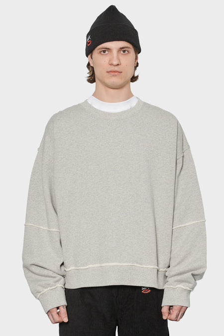 men#@Світшот PANELLED CREW NECK сірий