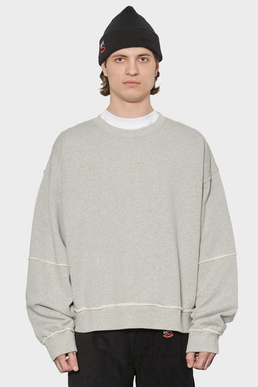 men#@Світшот PANELLED CREW NECK сірий